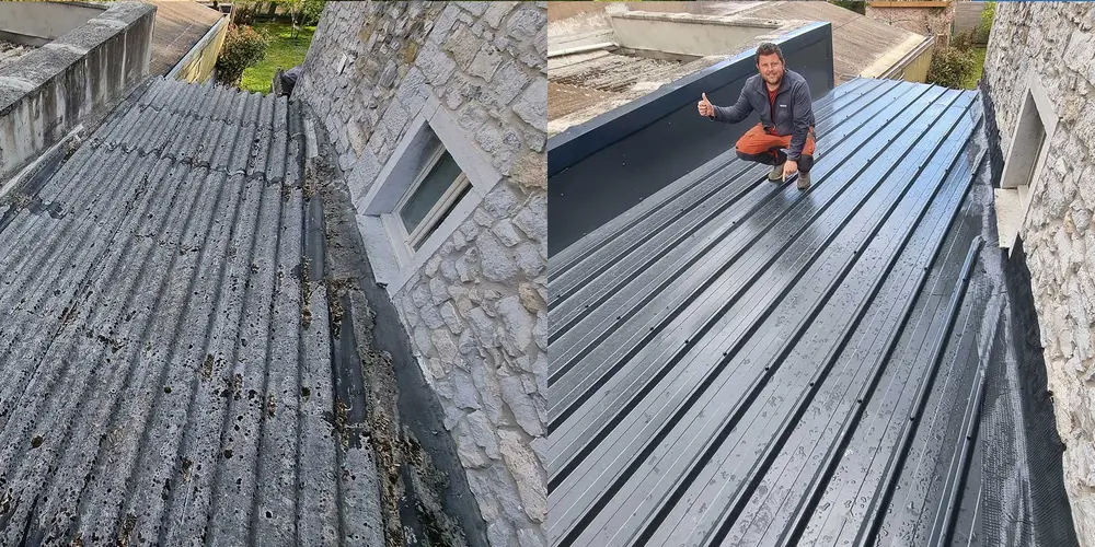 Rénovation d'une toiture en zinc par Rempart Toiture, couvreur-zingueur à Maubeuge